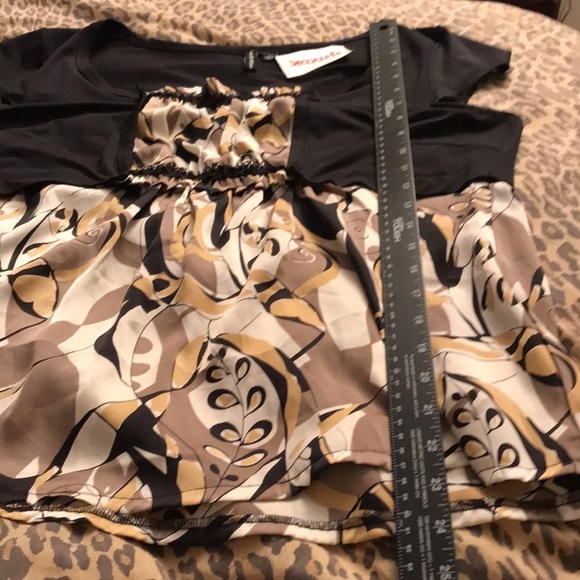 Essentials by Milano size large black print scoop neck faux shrug look NWT - Picture 9 of 13